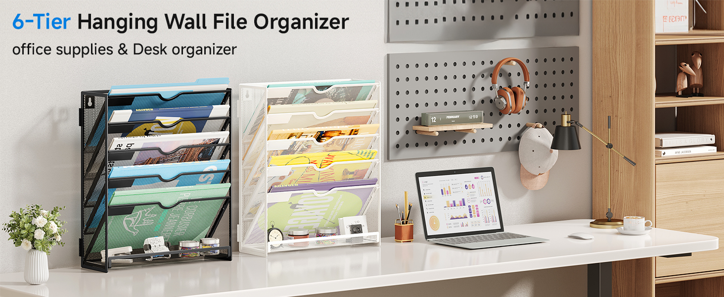 Detachable 6-Tier Hanging Wall File Organizer