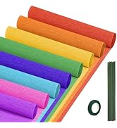 Crepe Paper Streamers 8 Rolls, 10 x 98Inch 8 Rainbow Colors Crepe Paper Sheets for DIY Gift Colou...