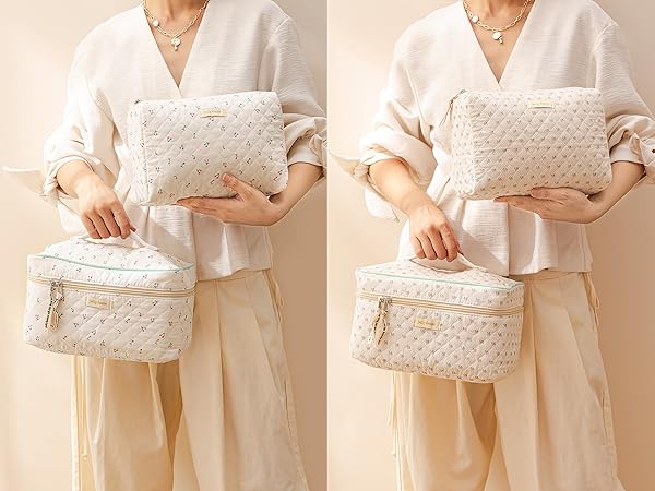makeup bag small mini makeup bag makeup bags for women makeup bag for purse quilted makeup bag