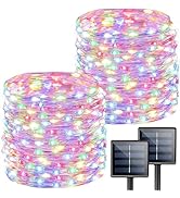 Extra-Long 144FT Solar String Lights for Outside, 2 Pack 400LED Solar Fairy Lights Outdoor Waterp...