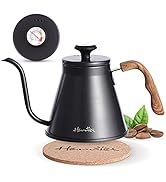 Harriet Gooseneck Kettle with Thermometer for Pour Over Coffee and Tea, 37 fl oz, Stainless Steel...