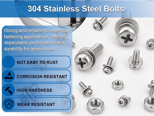 970 Pcs 304 Stainless Steel M2 M2.5 M3 M4 M5 Phillips Pan Head Bolts Assortment Kit