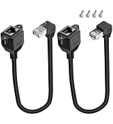 LANMINGLEL RJ45 Male to Female Screw Panel Mount Cat5e Ethernet LAN Network Extension Cable Short...