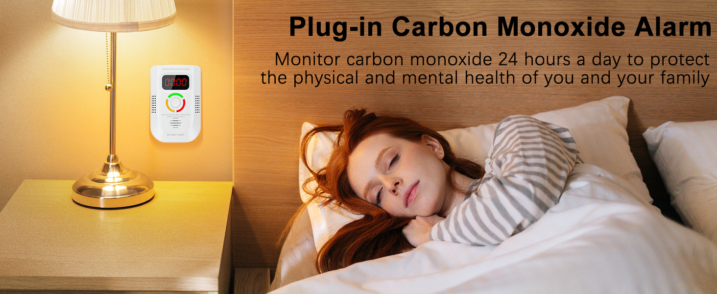 Plug in carbon monoxide alarm