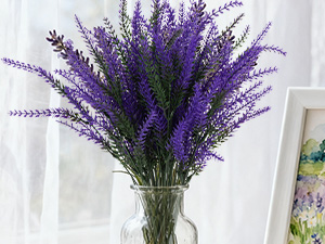 Artificial Lavender Flowers Outdoor No Fade Faux Plastic Plants Garden