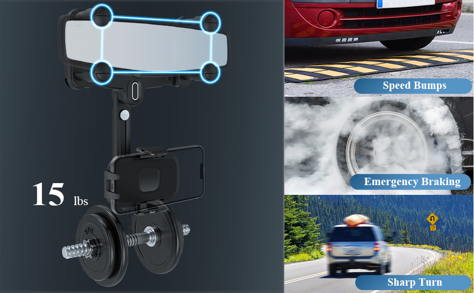 iphone car holder, cell phone holder for car, rear view mirror phone holder,porta celular para carro