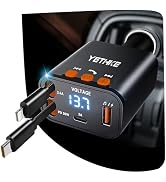 Bluetooth Car Adapter with Retractable Charger, FM Transmitter Bluetooth 5.4 for Cars, 4 in 1 Fas...