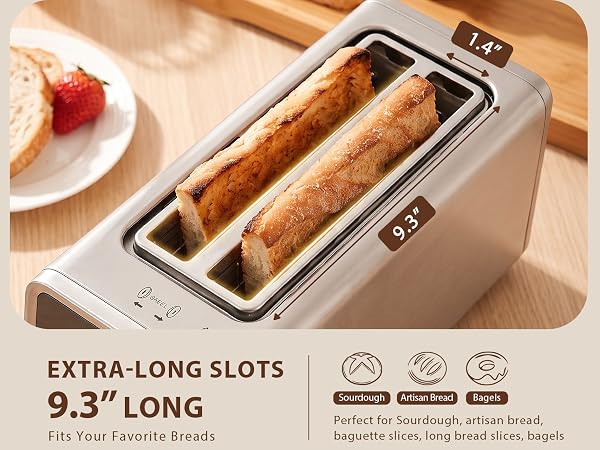 long slot 4 slices toaster A+03
