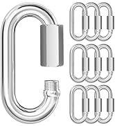KINLINK 10PCS M5 3/16 Quick Link Chain Connector, 304 Stainless Steel Carabiner, Small Locking Ca...