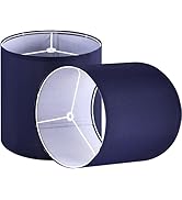 GOSO 10×10 Inches Spider Small Drum Lampshades Blue (2 PCS),Modern Lamp Shades for Wall Lamps,Bed...