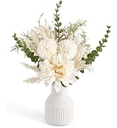 Mkono Small Artificial Flowers in Ceramic Vase 13.7