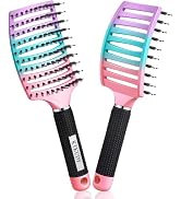 KTKUDY Wet & Dry Detangling Hair Brush - Tangle Free Detangler Brush For Women Men & Kids - Faste...