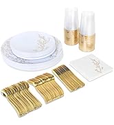 R-kay 140 PCS - Plastic Dinnerware Set - 20 Guest - 20 Dinner Plastic Plates For Party - 20 Appet...
