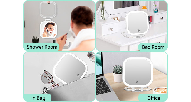 travel makeup mirror with lights and magnification