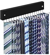 Tie Rack Belt Hanger Wall Mounted, Lomrsiul Non Slip 180 Degree Rotating Tie Organizer for Men Cl...