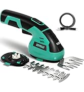 Garvee Cordless Hedge Trimmer - Small Garden 2 in 1 Handheld 7.2V Electric Grass Shears/Grass Cut...