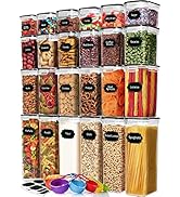 Skroam 24 Pack Airtight Food Storage Containers with Lids for Kitchen Pantry Organization and sto...