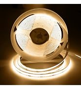 ShineBurky 16.4FT/5M COB Led Strip Lights, Warm White 3000K LED Tape Lights, 640 LEDs/M CRI 93+ F...