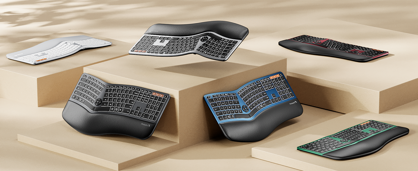 Backlit Wireless Ergonomic Keyboard