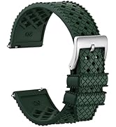 WOCCI Hollow Watch Bands, FKM Rubber (Not Silicone), Replacement Strap, Quick Release, Stainless ...