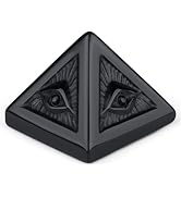 YATOJUZI Black Obsidian Evil Eye Pyramid Positive Energy Natural Stones and Healing Crystals Hand...