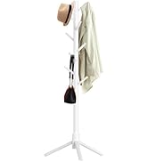 Coat Rack Freestanding, Coat Rack Stand with 8 Hooks & 3 Adjustable Heights, Wooden Coat Tree for...