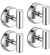 disbam Waterproof No-Drilling Suction Cup Shower Hook, Chrome | Strong Vacuum Hold | No Wall Dama...