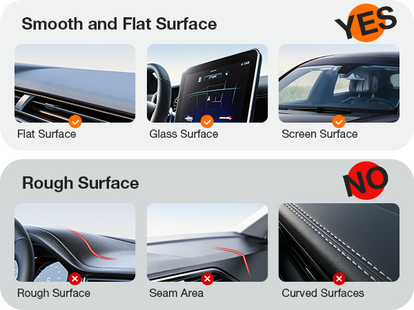 smooth surface Suction car phone mount