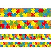 69ft Puzzle Bulletin Board Border Stickers Puzzle Pieces Bulletin Board Decoration Piece of Gods ...