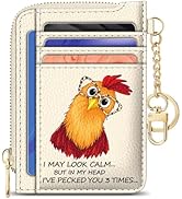 GIANCOMICS Slim Wallet Credit Card Holder Women, Funny Chicken Rfid Blocking Small Card Case, Key...