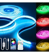 Aclorol RGB LED Strip 6FT 5V COB LED Strip Light Music Sync for Gaming Room | Color Changing Tape...