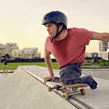 A man skateboarding
