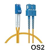 OS2 SC to LC Fiber Patch Cable Single Mode Duplex - 7m (23ft) - 10Gb/Gigabit Fiber Optic Cable