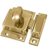 QCAA Traditional Large Oval Turn Cabinet Latch, Solid Brass, 2", for Cupboard & Other Furniture, ...