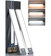 65 LED Under Cabinet Lights 2 Packs, 3 Color Temps Motion Sensor Lights Indoor, Dimmable & Rechar...
