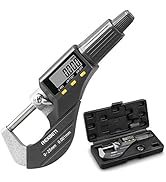 Digital Micrometer, Professional Inch/Metric Thickness Measuring Tools 0.00005"/0.001 mm Resoluti...