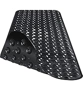 Naoloture Extra Long Black Bathtub Mat Non Slip, Soft Bath Mat for Tub 40 x 16 Inch Full Size, Ba...
