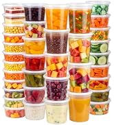 HestiaSnax 60 sets Deli Containers with Lids, 8/12/16/24/32oz X 12 Sets Each,Leakproof & BPA Free...