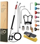 Hourleey 24 FT Telescoping Pressure Washer Wand, Power Washer Extension Wand with Brush Head, Gut...