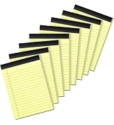 Yellow Legal Pads, Note Pads, 4 x 6 Inch, 8 Pack, 30 Sheets/Pad, Narrow Ruled, Small Notepads Yel...