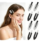 Polka Dot Hair Clips Creaseless Hair Accessory 8PCS White Black Non Slip Hairpins Barrettes - Fla...