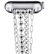 VISOOM Stainless Steel Iwatch Bracelet Compatible for Apple Watch Chain Band 40mm/38mm/41mm/42mm ...
