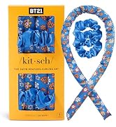 BT21 x Kitsch Satin Heatless Hair Curler Set - Heatless Curls Overnight, Hair Rollers for Soft Cu...