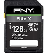 PNY 128GB Elite-X Class 10 U3 V30 SDXC Flash Memory Card - 100MB/s, Class 10, U3, V30, 4K UHD, Fu...