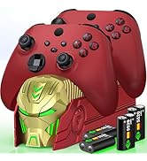 Techerleaf Rechargeable Controller Charger Station with 4X 5520mWh Battery Pack Compatible with X...