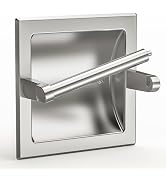 WZRUA Brushed Nickel Recessed Toilet Paper Holder,Pivoting Toilet Tissue Holder,Made of SUS304 St...