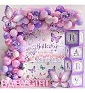 Butterfly Baby Shower Decorations for Girls A Little Butterfly Is On The Way Party Backdrop Butte...
