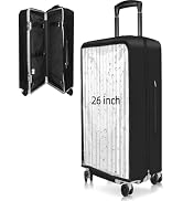 Yotako Upgraded Double Zippered Transparent PVC Suitcase Cover, No Disassembly Required Clear Lug...