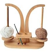 Magnetic Wooden Yarn Holder for Crocheting & Knitting – Smooth Rotating Yarn Spinner with Double ...