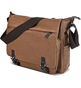 CAAORDKSO Canvas Vintage Messenger Bag Shoulder bag Large Travel Crossbody bags for Men Women 14 ...